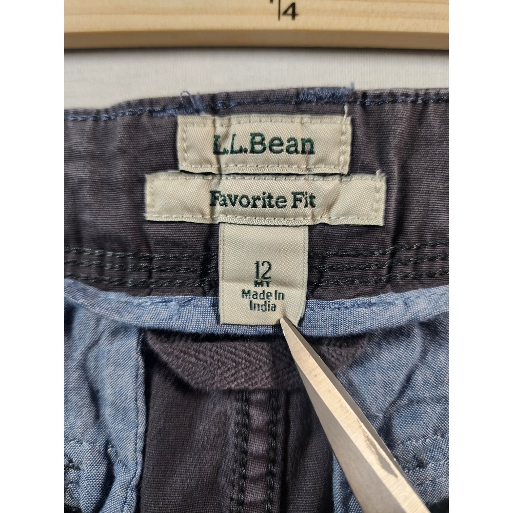 LL Bean Double Knee Favorite Fit Cargo Stretch Pants Womens 12 Gray Straight Leg - Picture 5 of 10